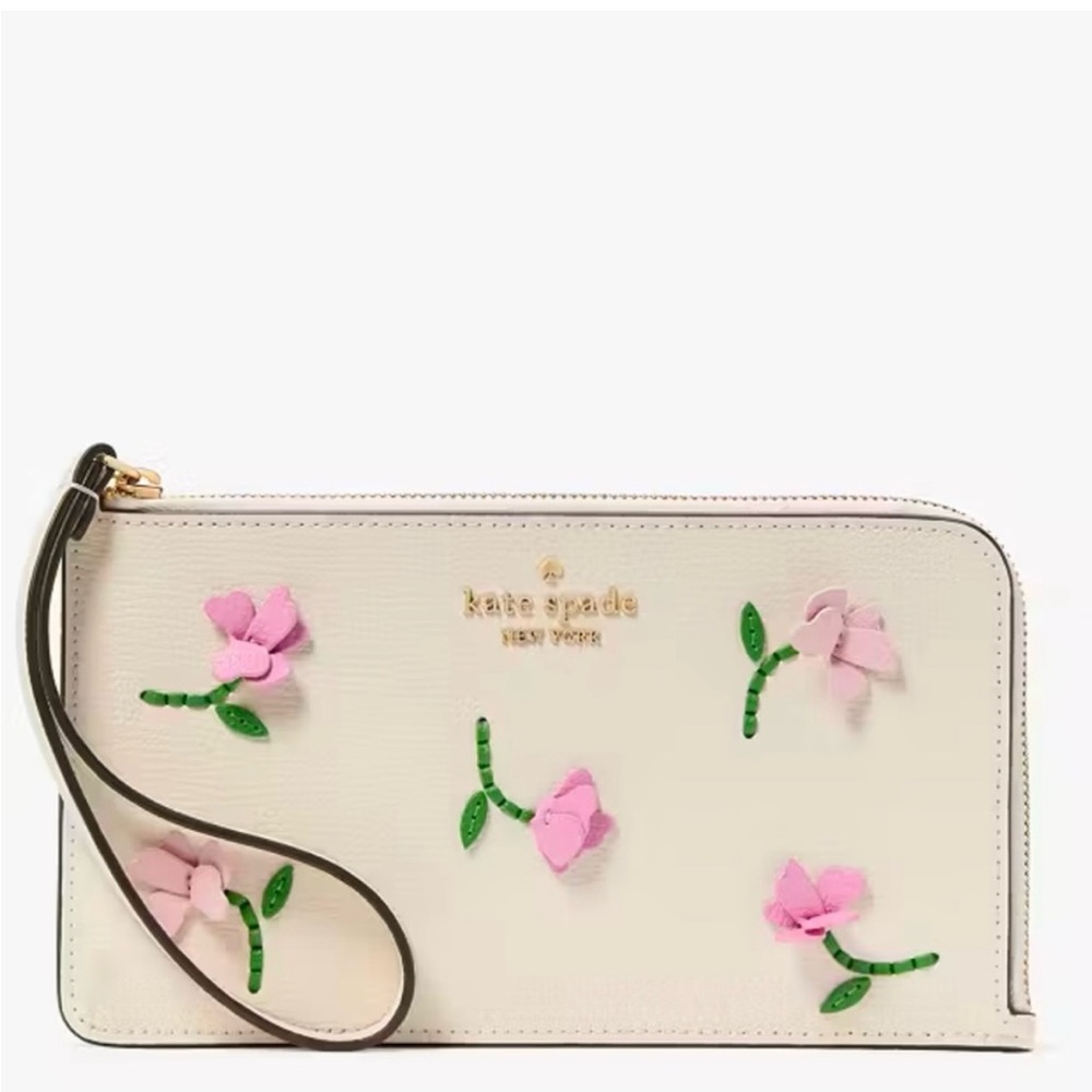 Kate Spade floral side zip wallet
